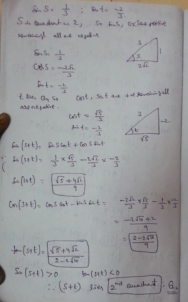 Use the given information to find ​(a) sine (s plus t )sin(s+t)​, ​ (b) tangent (s-example-1