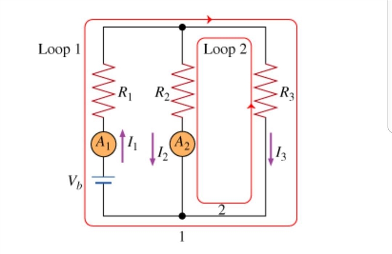 Apply the junction rule to the junction labeled with the number 1 (at the bottom of-example-1