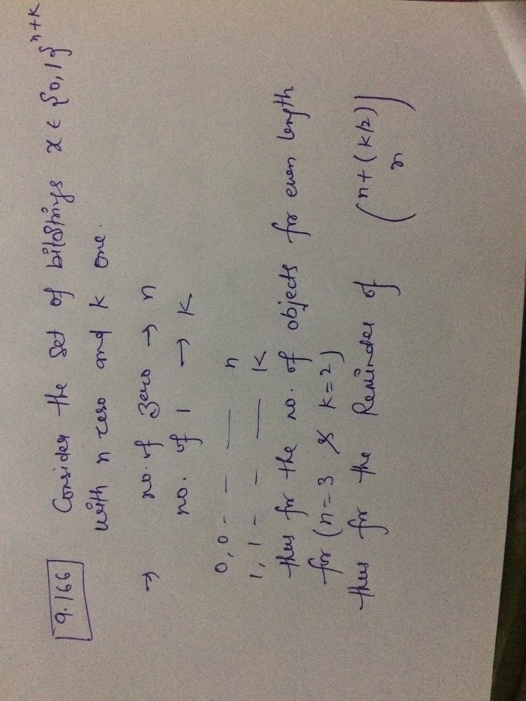 9.166 Consider the set of bitstrings x ∈ {0, 1} n+k with n zeros and k ones with the-example-1