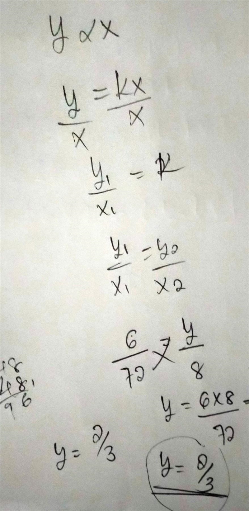 If y varies directly as x, and y is 6 when x is 72, what is the value of y when x-example-1