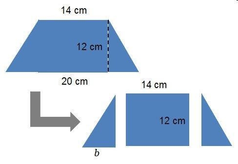 A trapezoid was broken into two congruent triangles and a rectangle. A trapezoid is-example-1