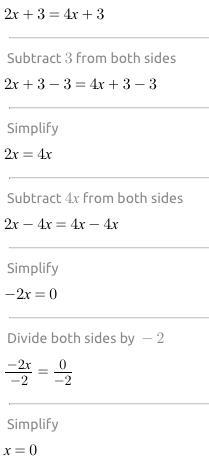 What is the value of x in the equation 2(x-3)+9=3(x+1)+x?-example-1