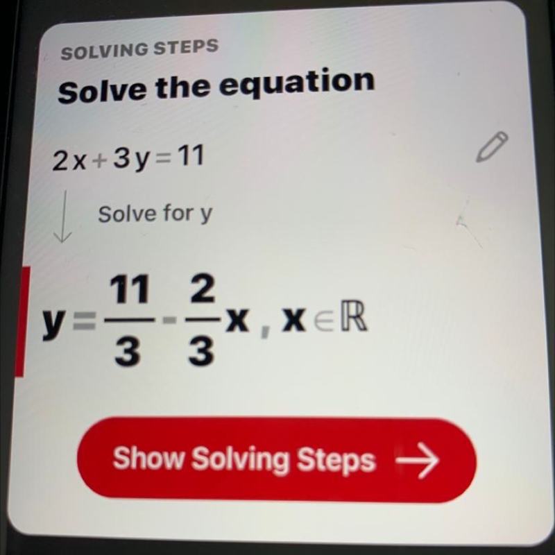 2x+3y=11, solve for y-example-1