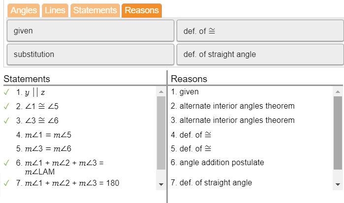 Match reason with statement given y//z prove m<5+m<2+m<6=180-example-1