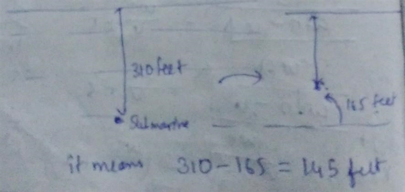 A naval submarine was operating 310 feet below the surface of the ocean. To pass above-example-1