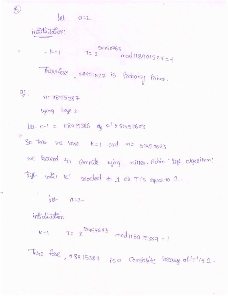 Use the Miller–Rabin test on each of the following numbers. In each case, either provide-example-5