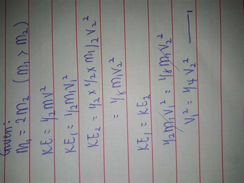 One car has twice the mass of a second car, but only half as much kinetic energy. When-example-1