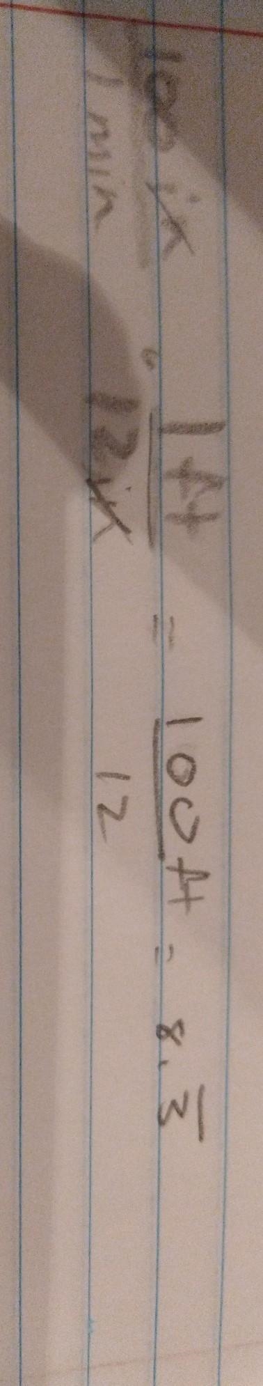 What expression converts 100 inches per minute to feet per minute?-example-1