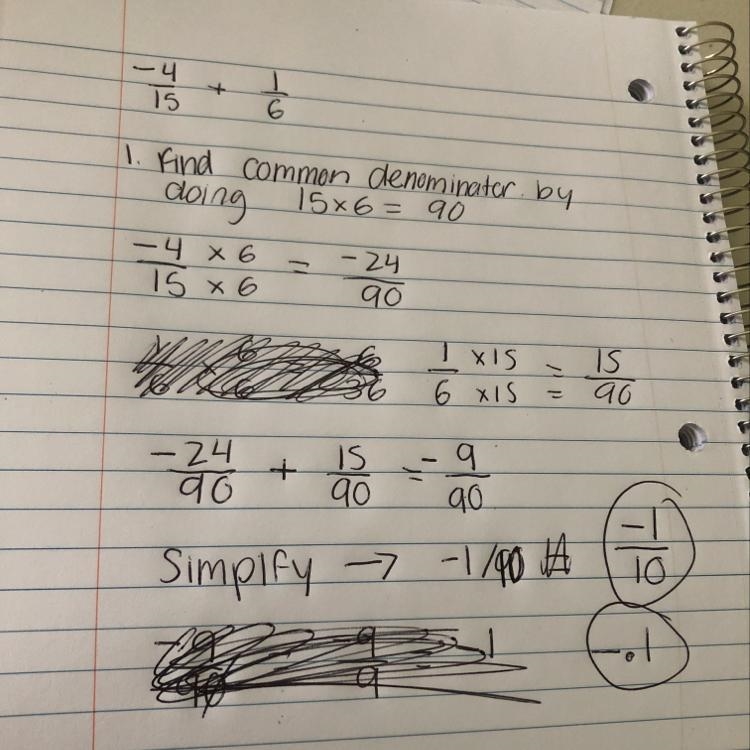 Answer in simplest form -4/15 + 1/6 =-example-1