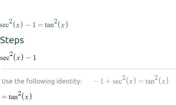 Simplify to a single trig function with no denominator. \sec^2 x -1 sec 2 x−1-example-1