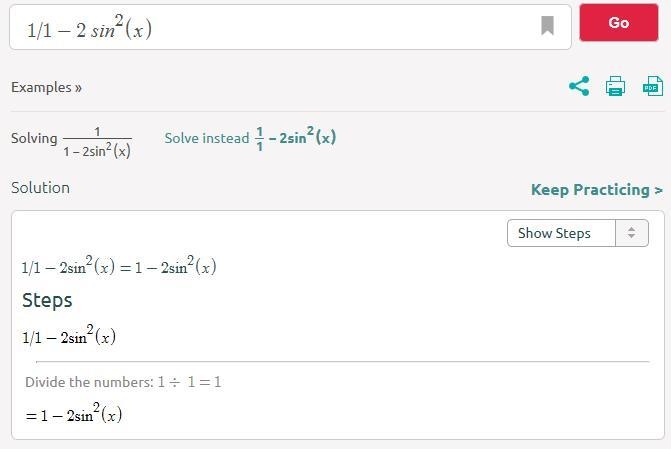 Which expression is equivalent to 1/1-2 sin^2(x)-example-1