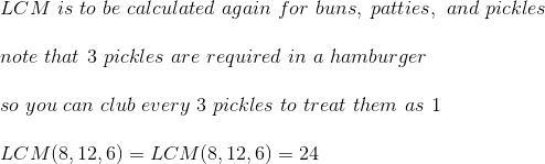 Consider a picnic. If you want to buy enough hot dogs and buns without having any-example-2