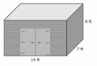 Mr. Suárez wants to paint his storage shed. He needs to calculate the lateral surface-example-1