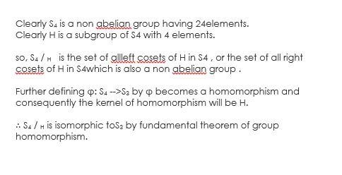 Let H = {1J4, (1 2)(3 4), (1 3)(2 4), (1 4)(2 3) }, where1j4 is the identity. Is the-example-1