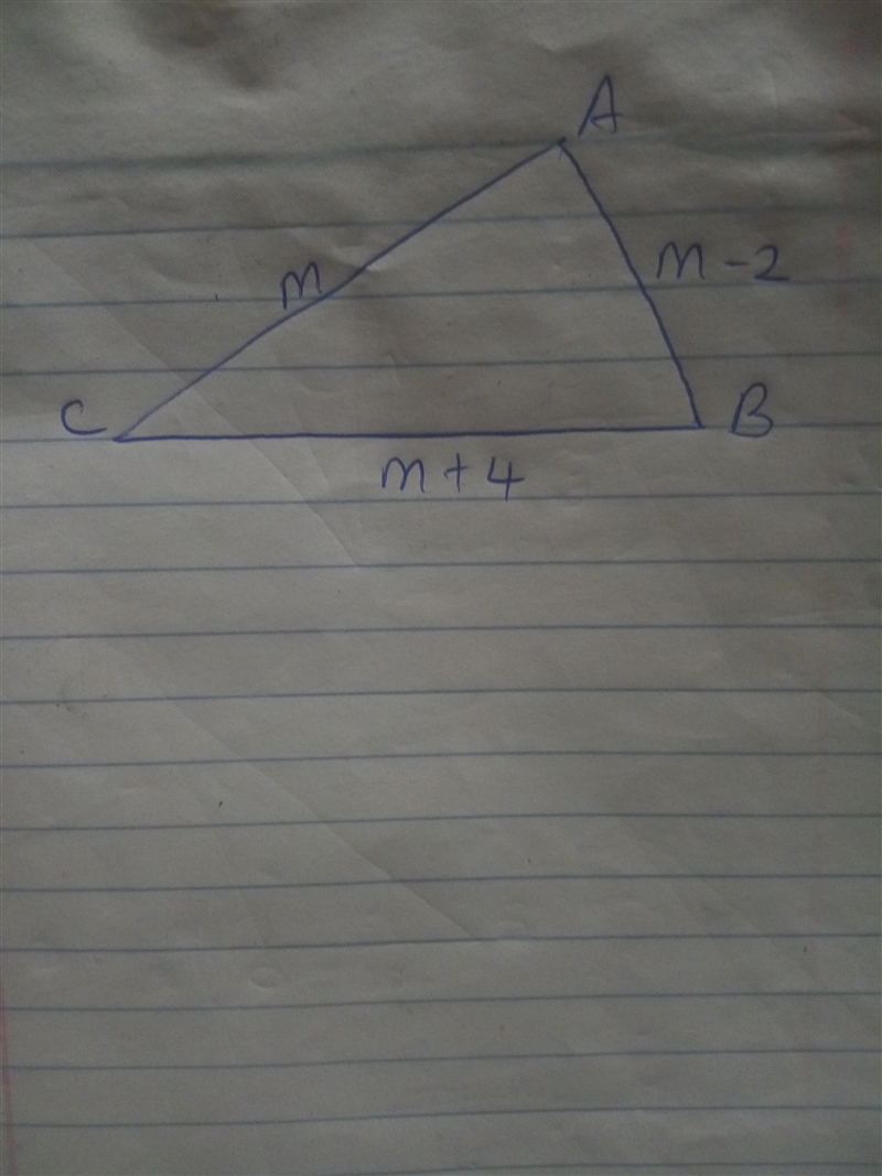 The lengths of the sides of triangle ABC are represented in terms of the variable-example-1