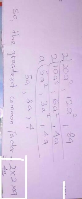 What is the greatest common factor of 20a^2 and 12a^2 and 8a?-example-1