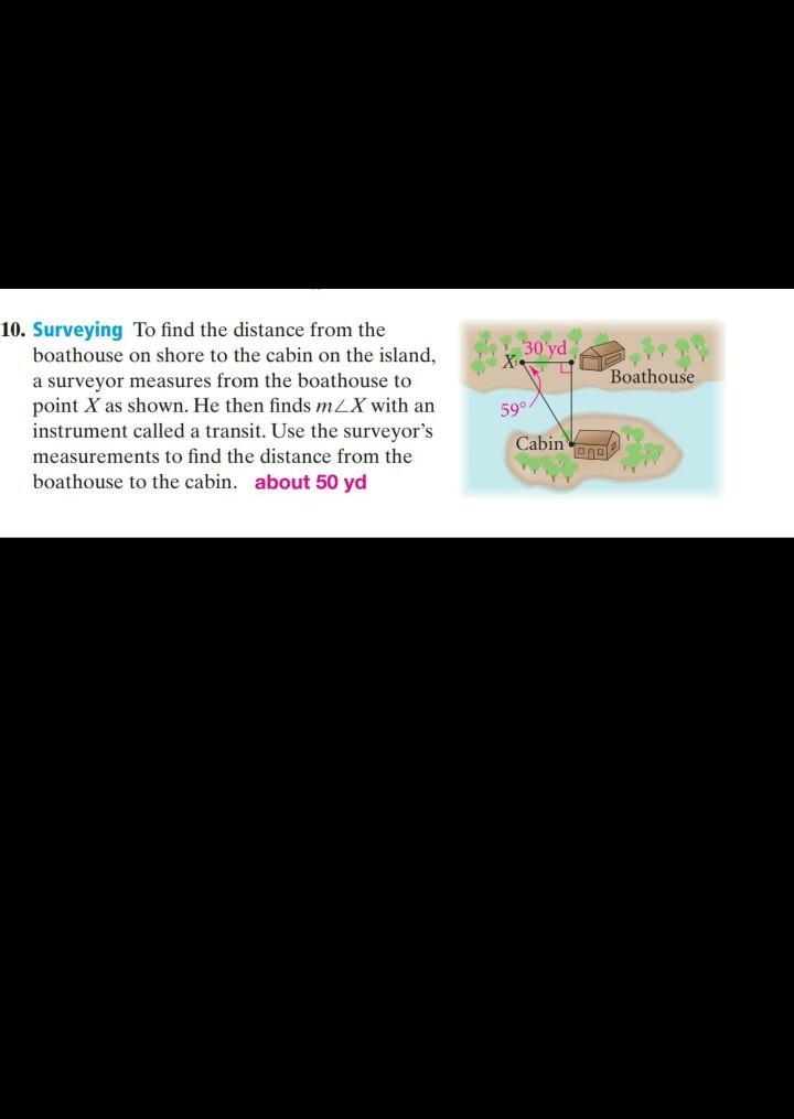 Use the information in the illustration to find the distance from the boathouse to-example-1