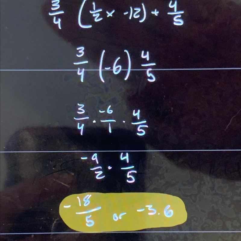 3/4 ( 1/2× -12) + 4/5-example-1