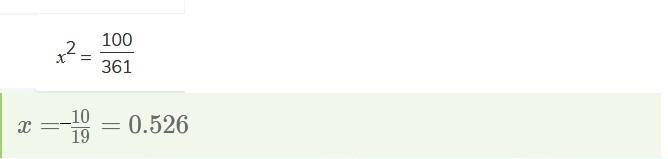 PLEASE HELP!!!! 50 POINTS!!! Find the solution(s) of the following equation. x^2 = 100/361 Choose-example-1