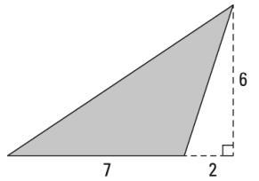 What is the area of the shaded triangle? answers are A) 54 B) 42 C) 27 D) 21-example-1