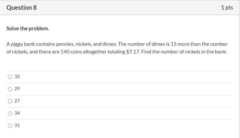 A piggy bank contains pennies, nickels, and dimes. The number of dimes is 15 more-example-1