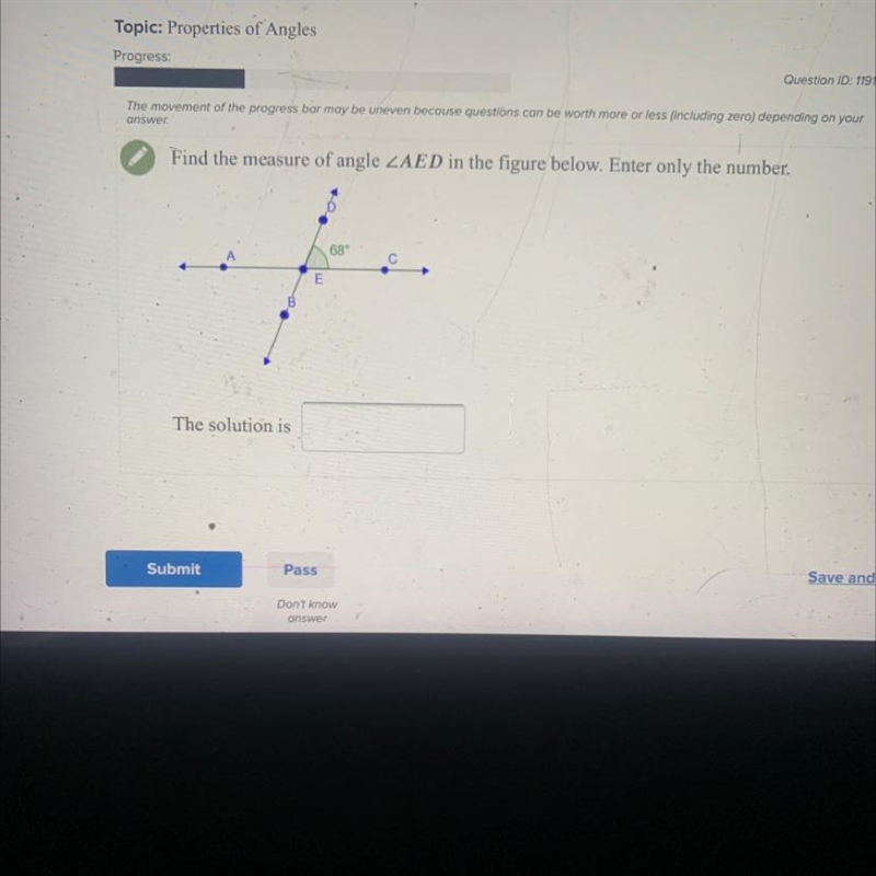 Find the measure of angle ZAED in the figure below.-example-1