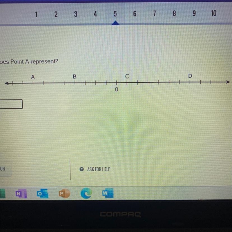 What integer does Point A represent? 20 points!!-example-1