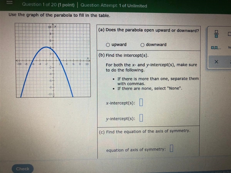 D. Find the coordinates of the vertex Vertex: ( , ) Please anyone helps me-example-1