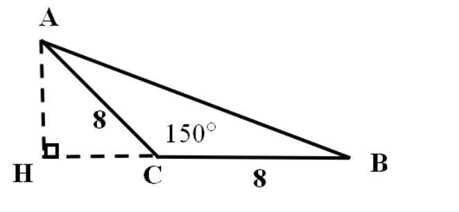 In an isosceles triangle the length of the legs is 8 cm and the angle between them-example-1