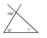 What is the degree measure of f? A) 37° B) 53° C) 56° D) 71°-example-1