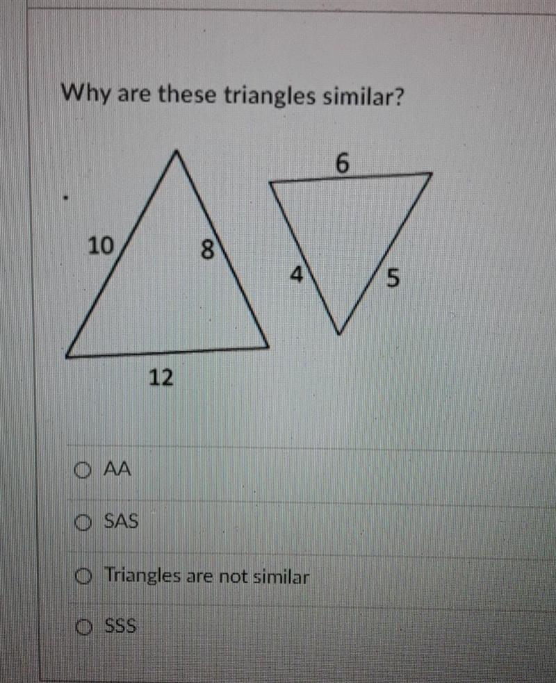 Why are these triangles similar?​-example-1