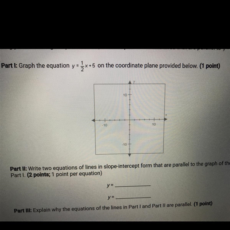 Graph the equation y = 1/2x + 5 on the coordinate plans provided below.-example-1