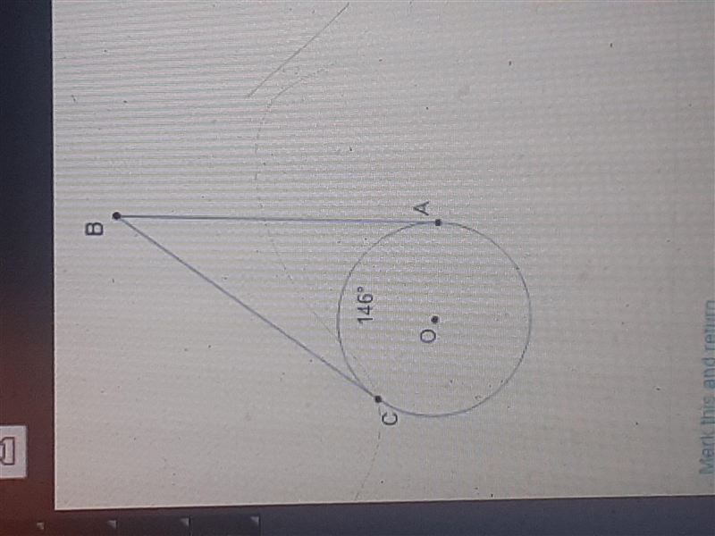 In the diagram circle o, what is the measure of angle abc-example-1