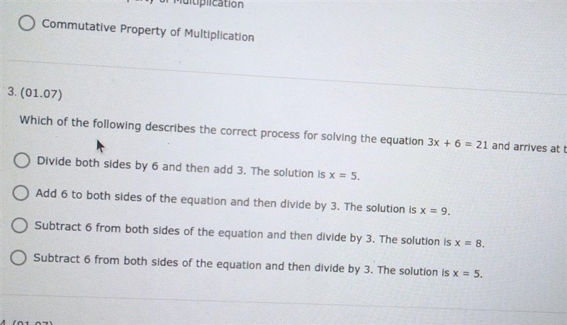 (01.07) Which of the following describes the correct process for solving the equation-example-1