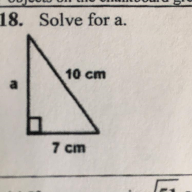 Solve for A using Pythagorean’s theorem.-example-1