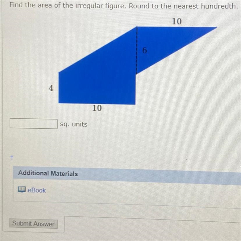 Find the area of the irregular figure. Round to the nearest hundredth-example-1