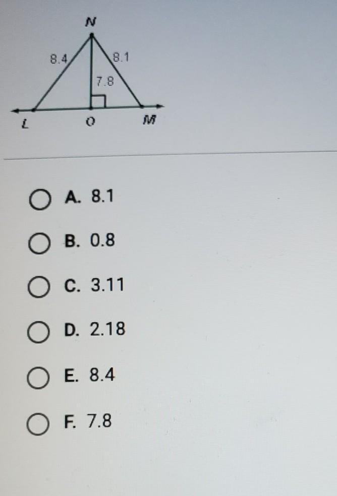 What is the distance from point N to line LM in the figure below? ​-example-1