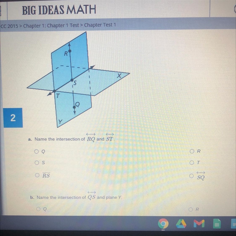 Name the intersections of RQ and ST-example-1