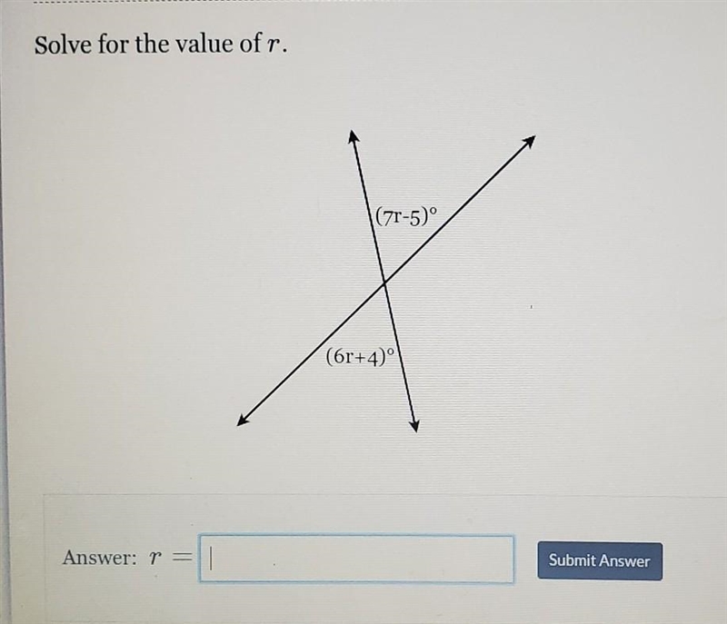 Solve for the value r. ​-example-1