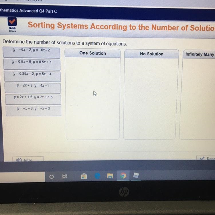 Determine the number of solutions to a system of equation: Please help-example-1