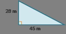 What is the length of the hypotenuse square root of 53 square root of 1,241 53 m 2809 m-example-1