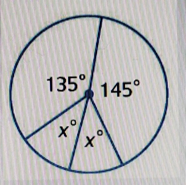 Measuring angles and arcs. Solve for x.​-example-1