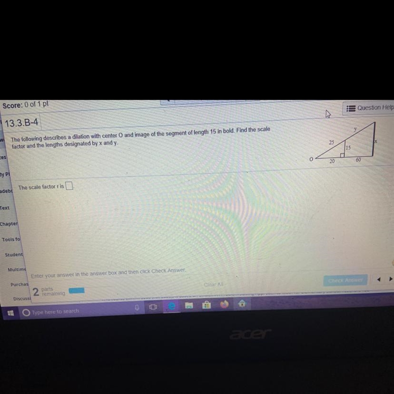 What is the scale factor & what are the x & y values?-example-1