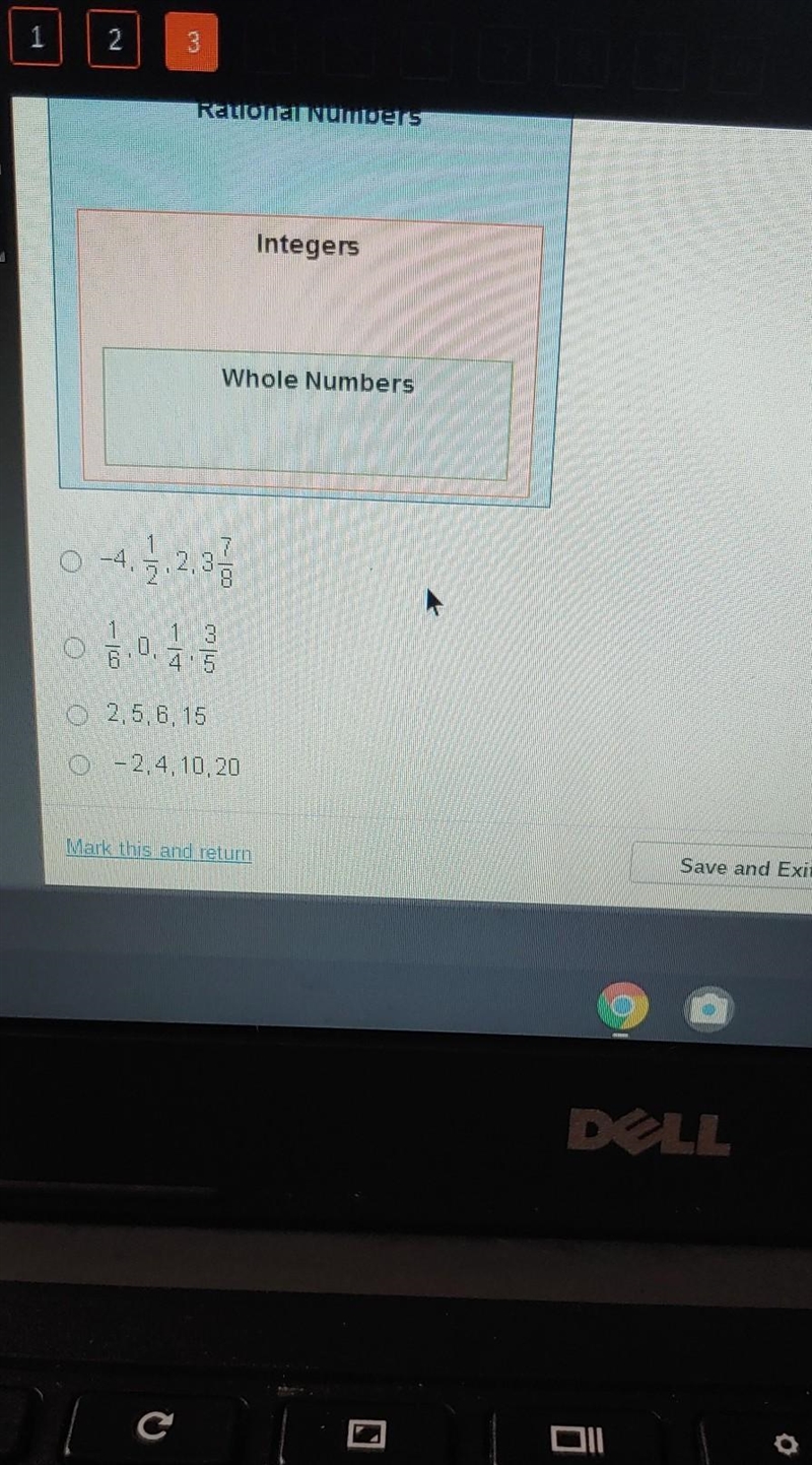 Which set of numbers includes only whole numbers? Rational Numbers Integers Whole-example-1