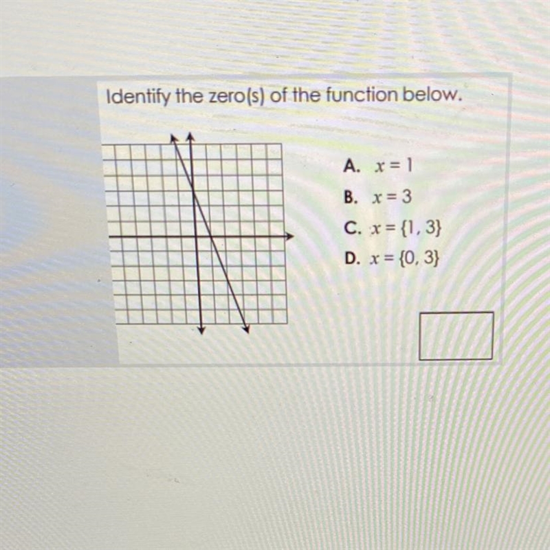 A. X=1 B. X=3 C. X= 1,3 D. X= 0,3-example-1