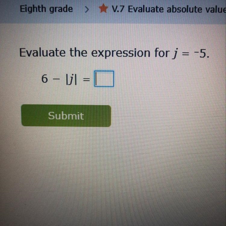 Evaluate the expression for j = -5. 6 --example-1