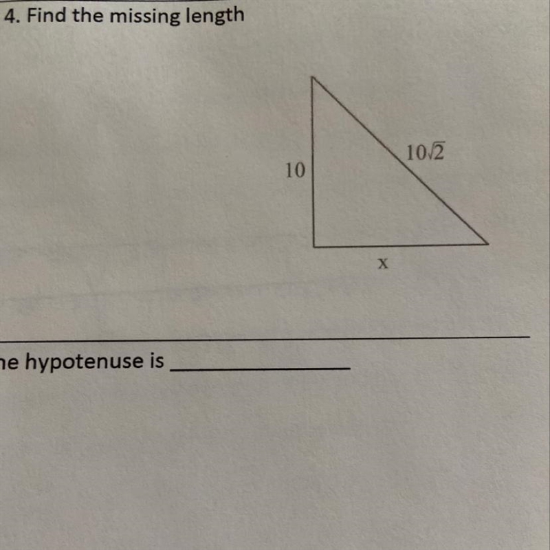 4. Find the missing length 102 10 Answer plz-example-1