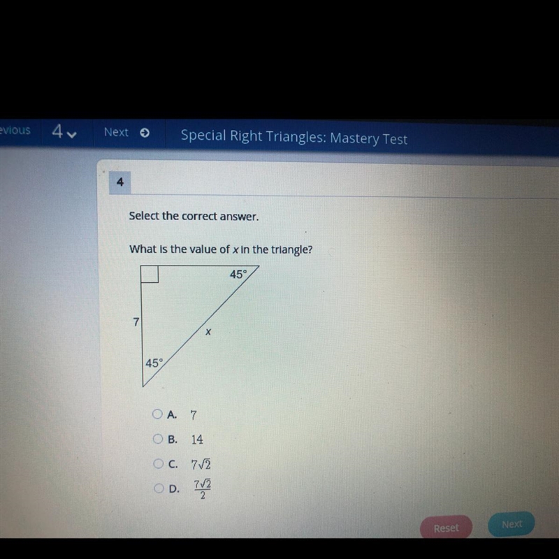 What is the value of x in the triangle? PLS HELP-example-1