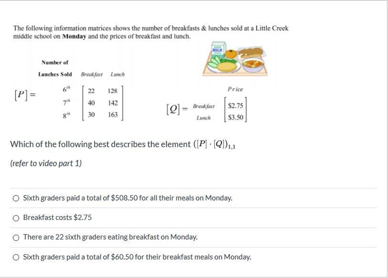 Please help! Correct answr only, please! The following information matrices show the-example-1