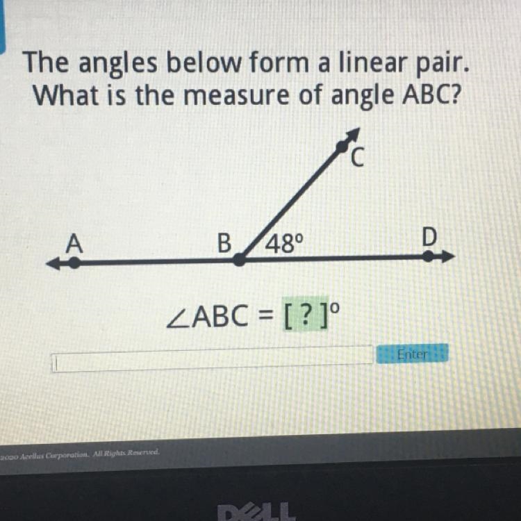 The angles below form a linear par. What is the measure of angle abc-example-1